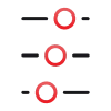 Customised audio visual slider settings and configuration icon